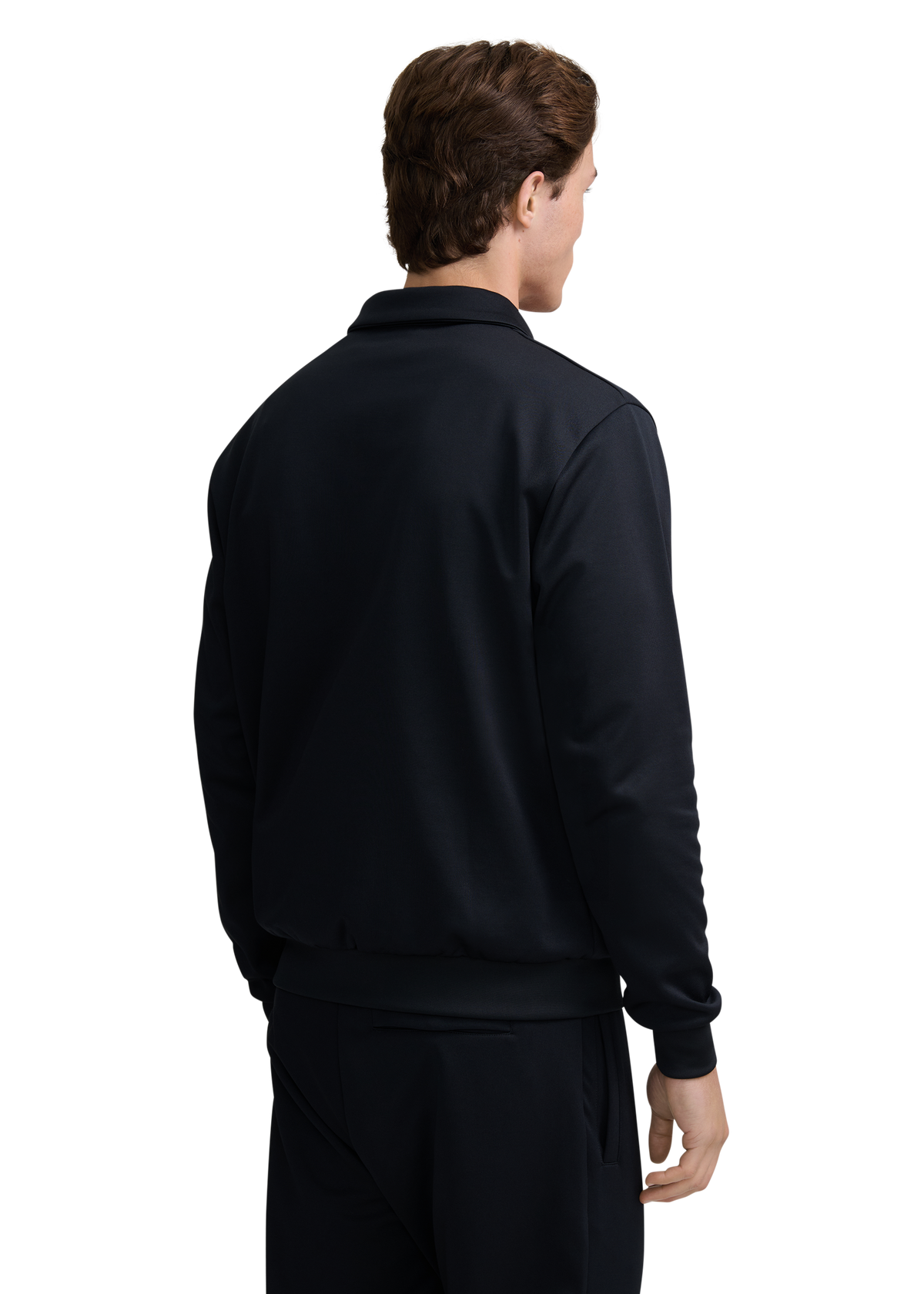 Collared Quarter Zip Sweatshirt - Black/Stone