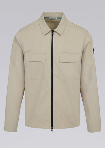 Sandbanks Gabardine Zip Overshirt - Stone