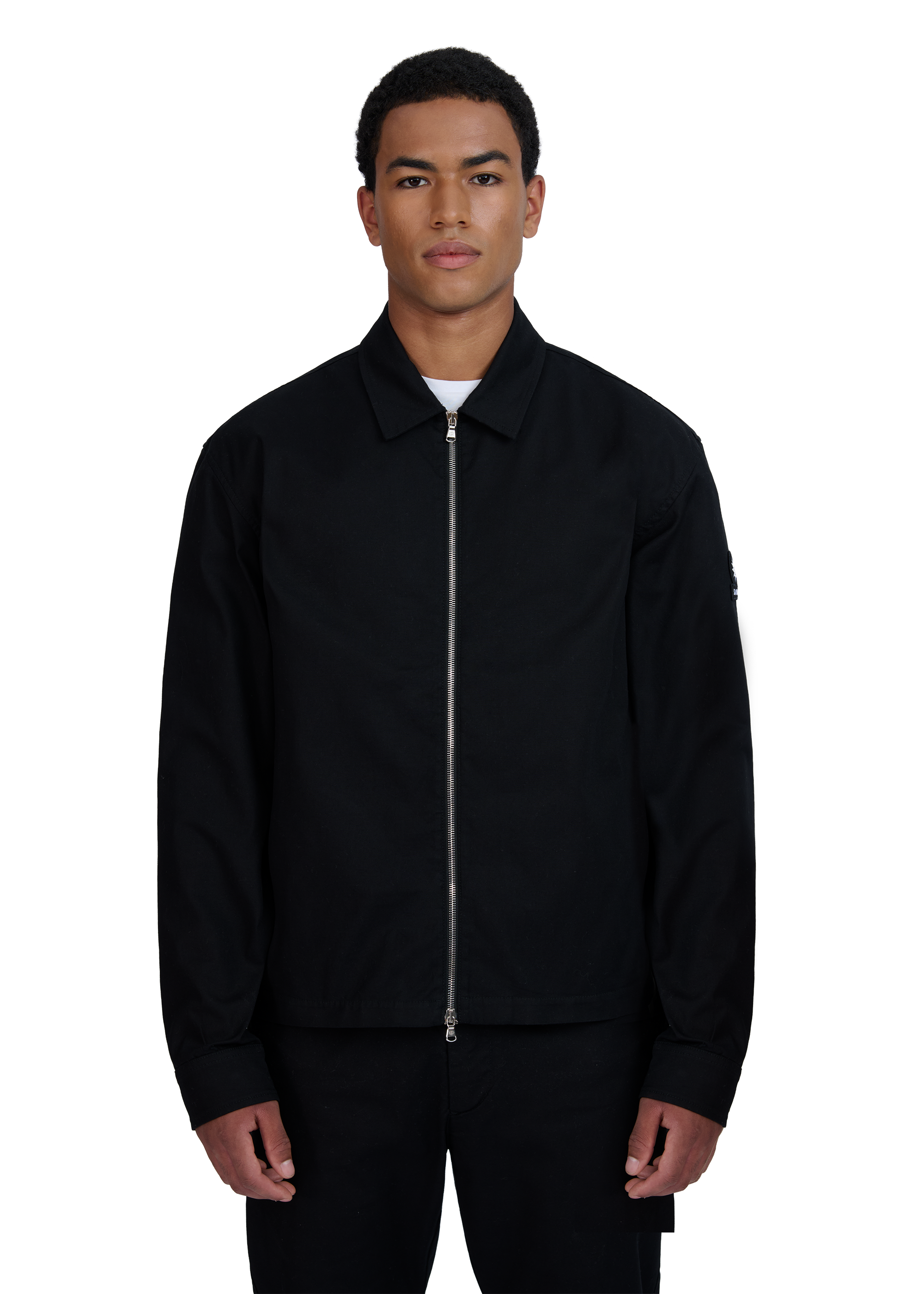 Sandbanks Gabardine Zip Overshirt - Black