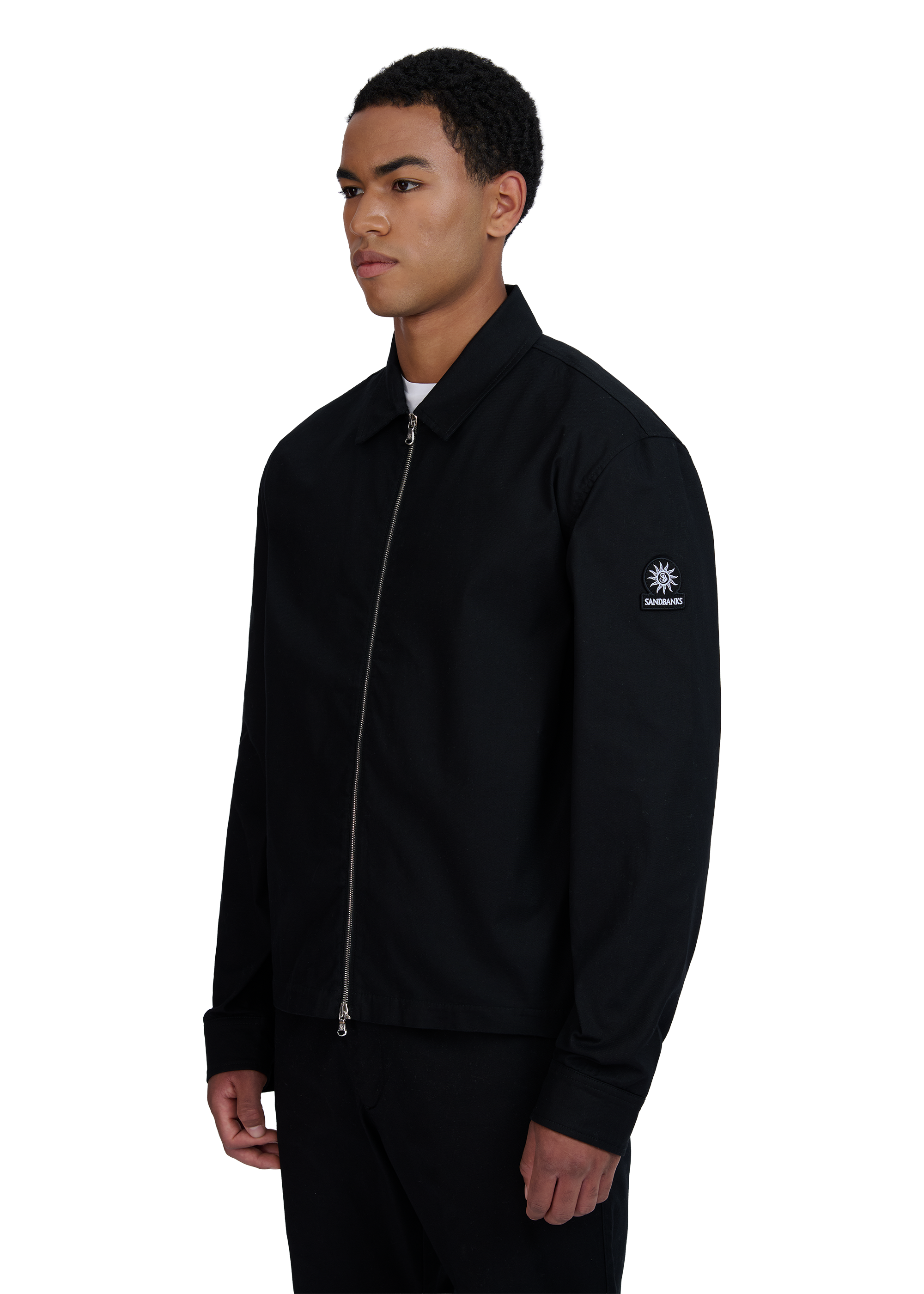 Sandbanks Gabardine Zip Overshirt - Black
