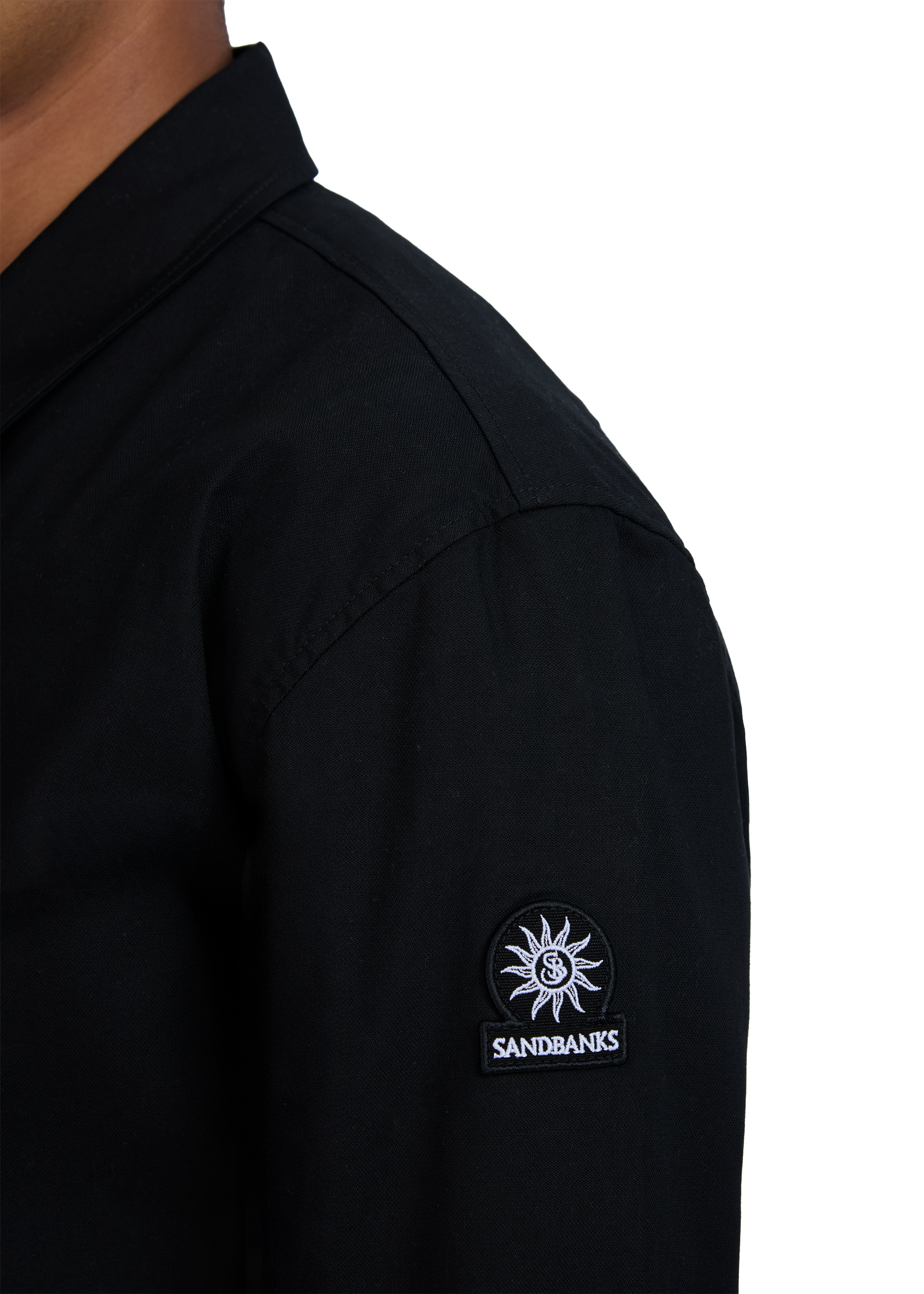Sandbanks Gabardine Zip Overshirt - Black