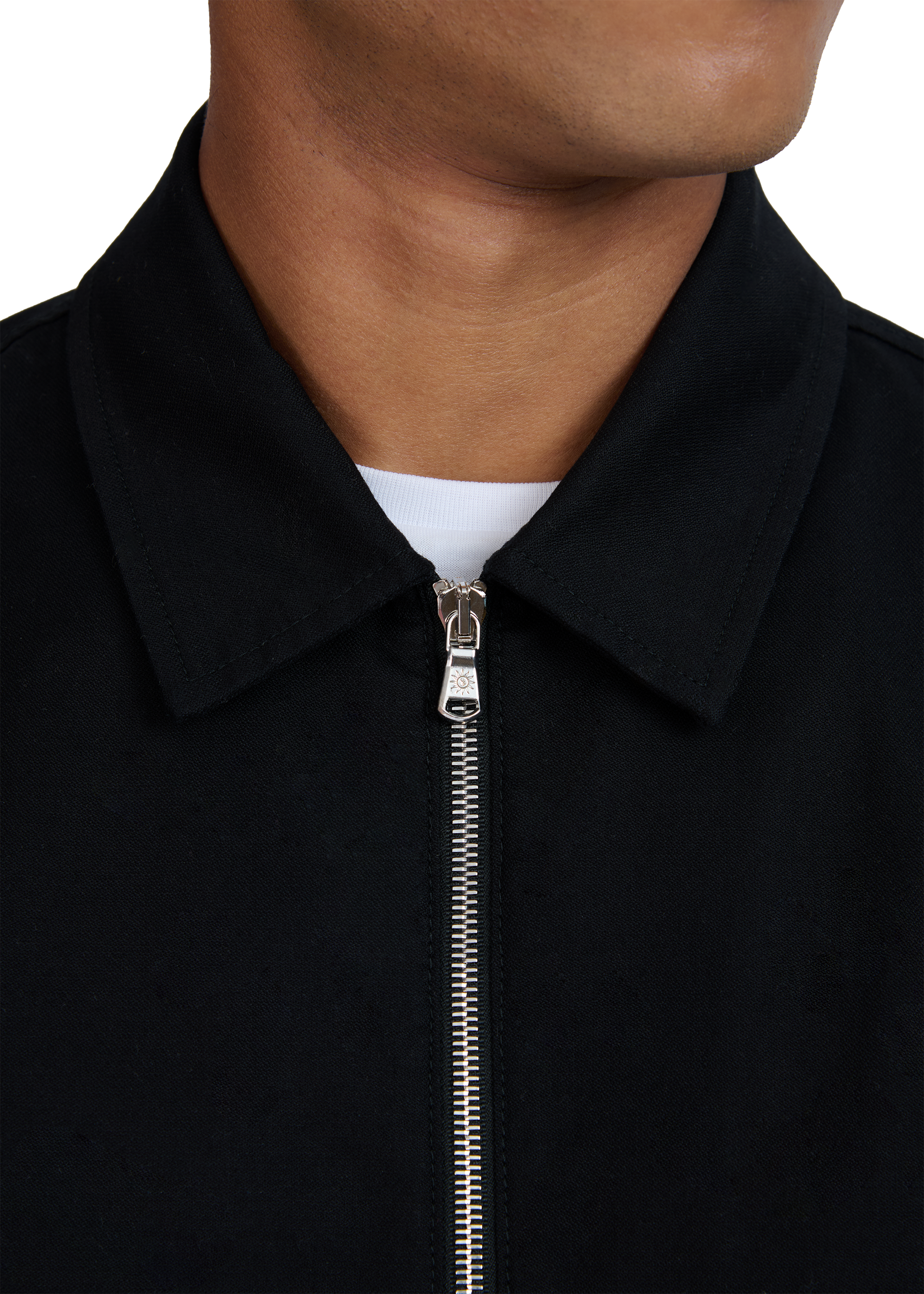 Sandbanks Gabardine Zip Overshirt - Black