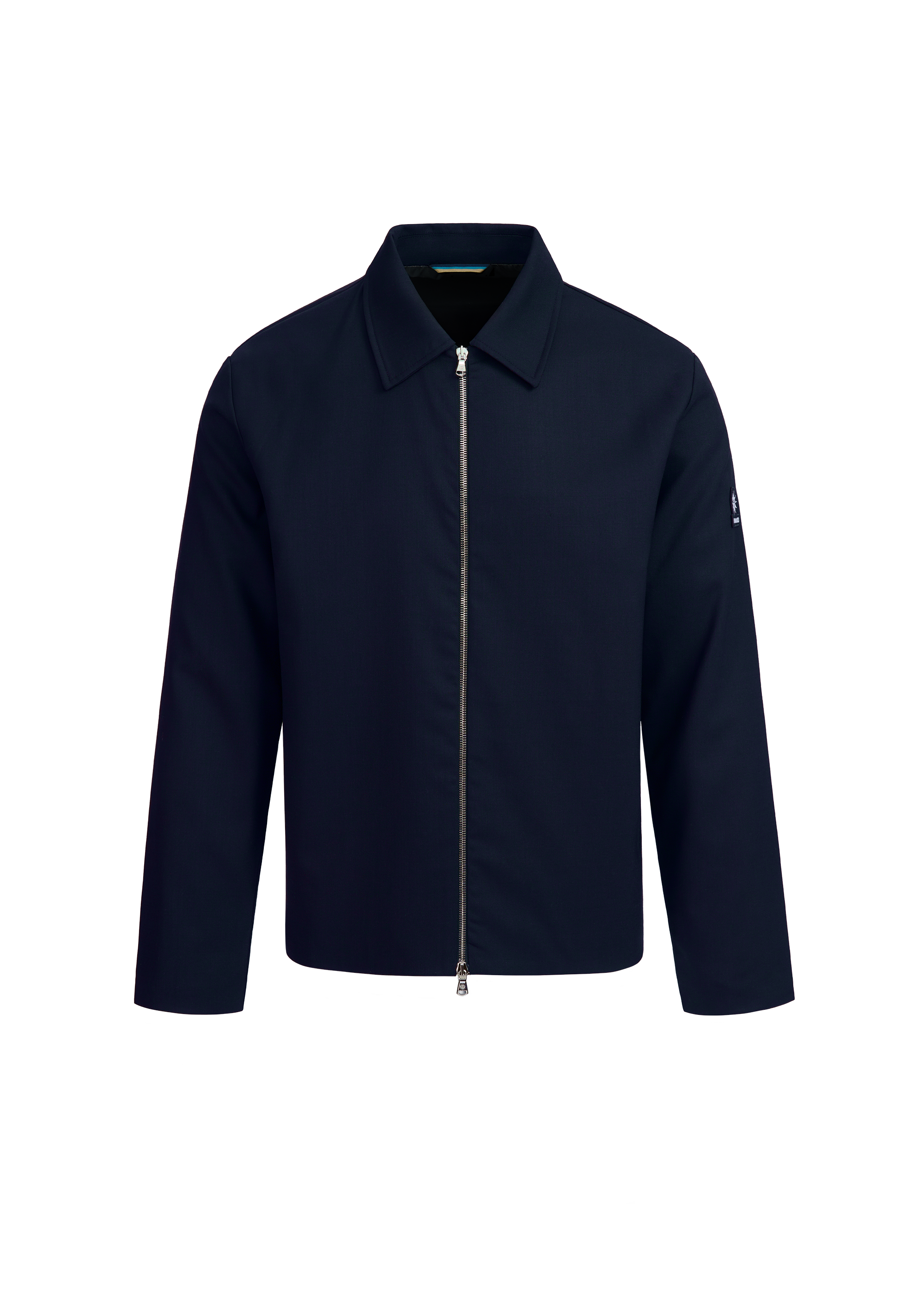 Navy blue jacket on a white background