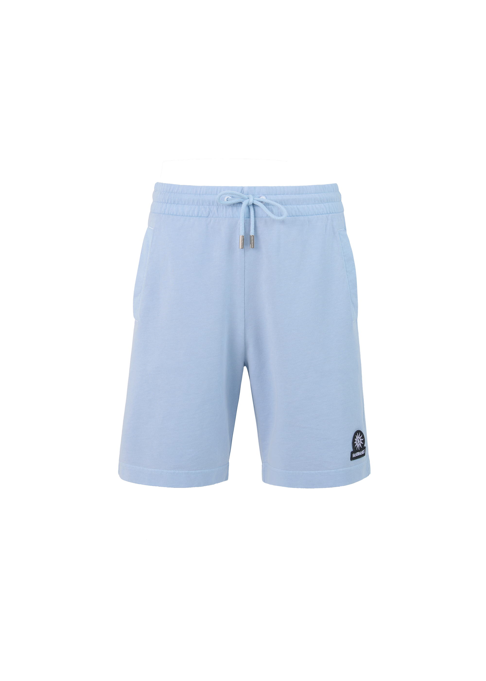 Sandbanks Badge Logo Mineral Wash Short - Dusty Blue