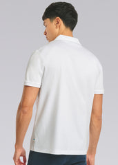 Sandbanks Full Button Interlock Polo Shirt - White