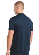 Sandbanks Full Button Interlock Polo Shirt - Navy