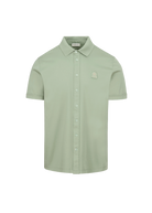 Sandbanks Full Button Interlock Polo Shirt - Sage