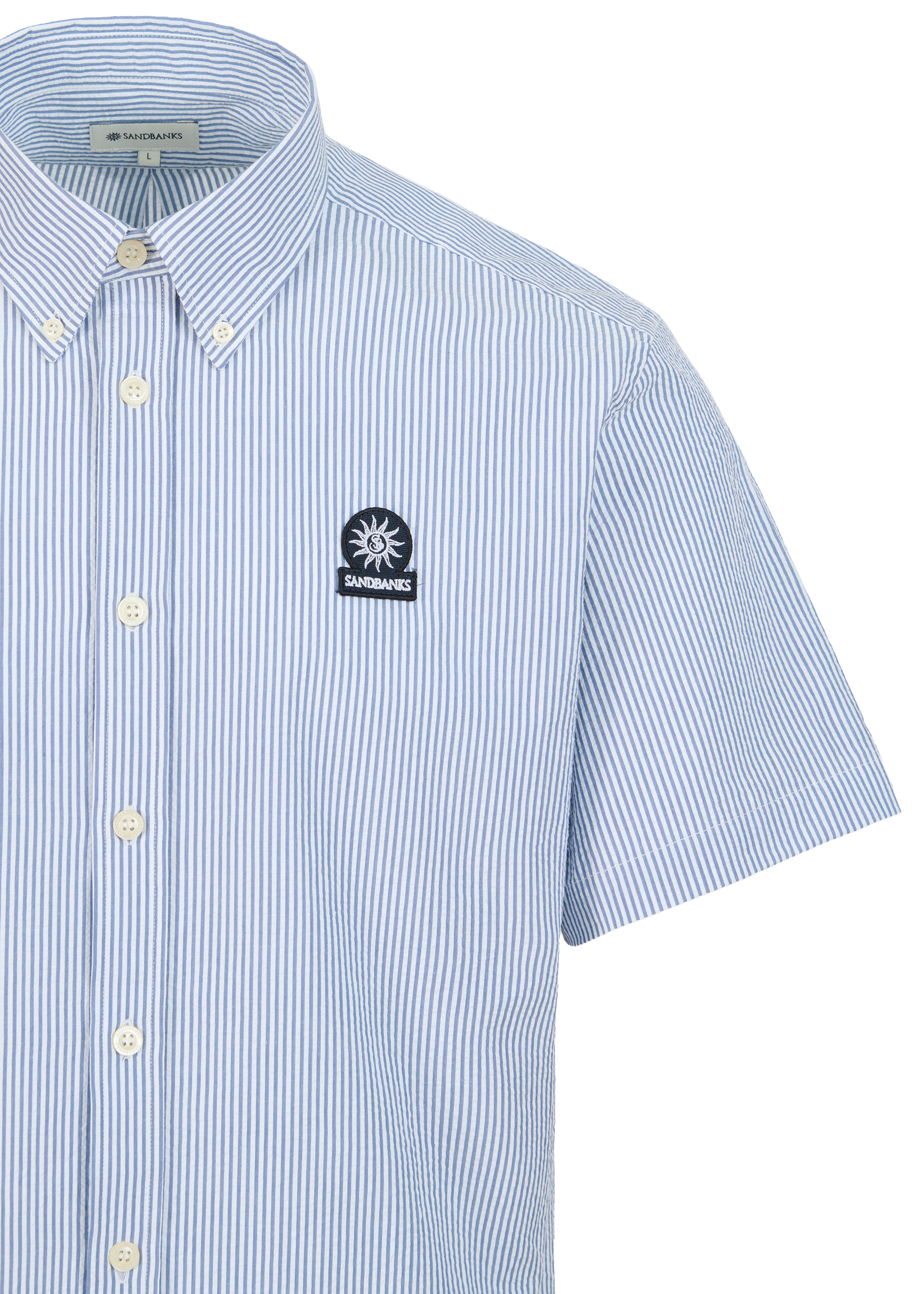 Sandbanks Seersucker Shirt - Navy