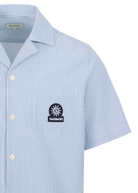Sandbanks Striped Seersucker Resort Shirt - Navy