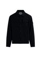 Langton Double Pocket Wool Blend Overshirt - Black