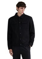 Langton Double Pocket Wool Blend Overshirt - Black