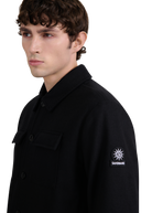 Langton Double Pocket Wool Blend Overshirt - Black