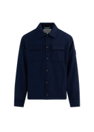 Langton Double Pocket Wool Overshirt - Navy
