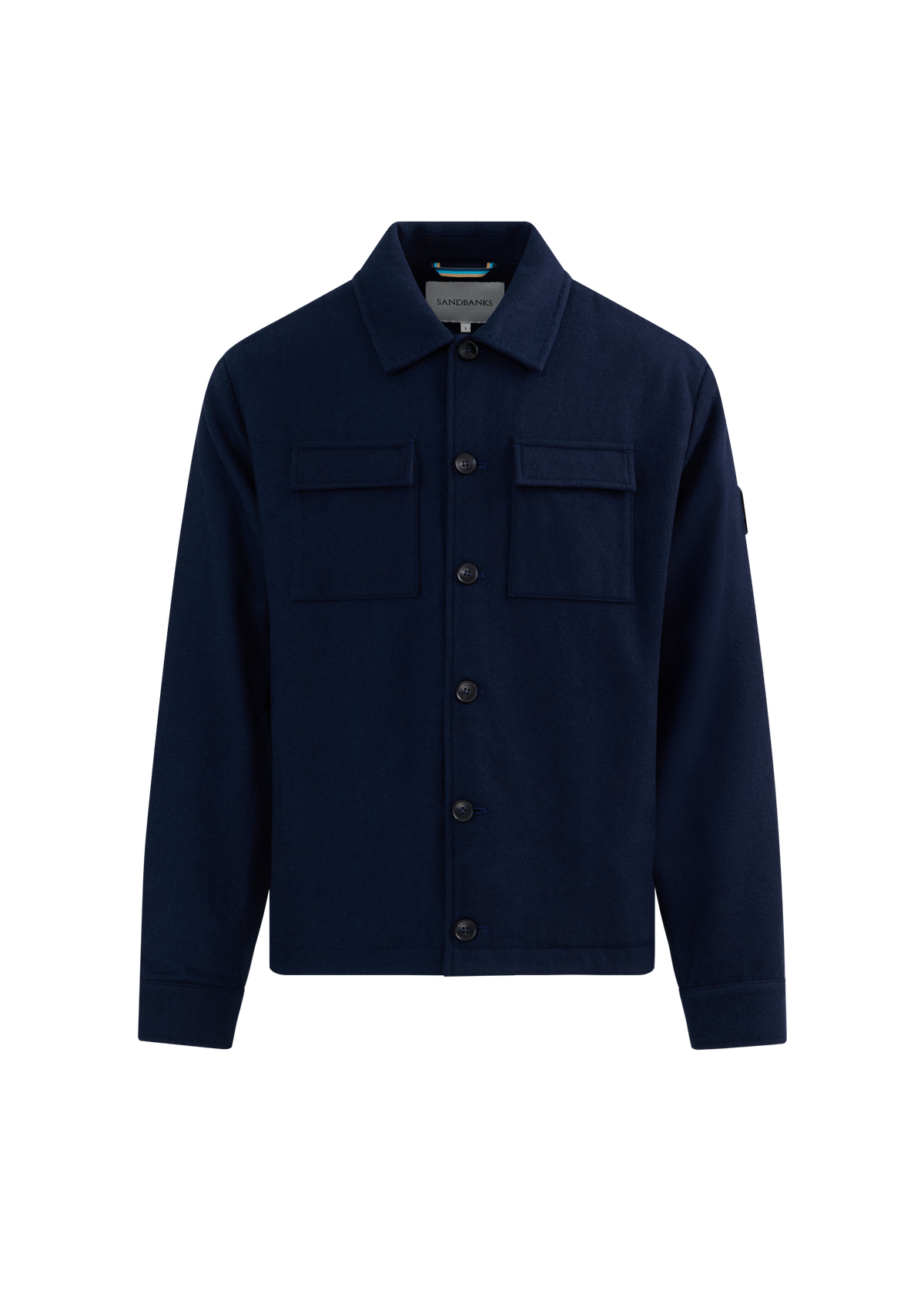 Langton Double Pocket Wool Overshirt - Navy