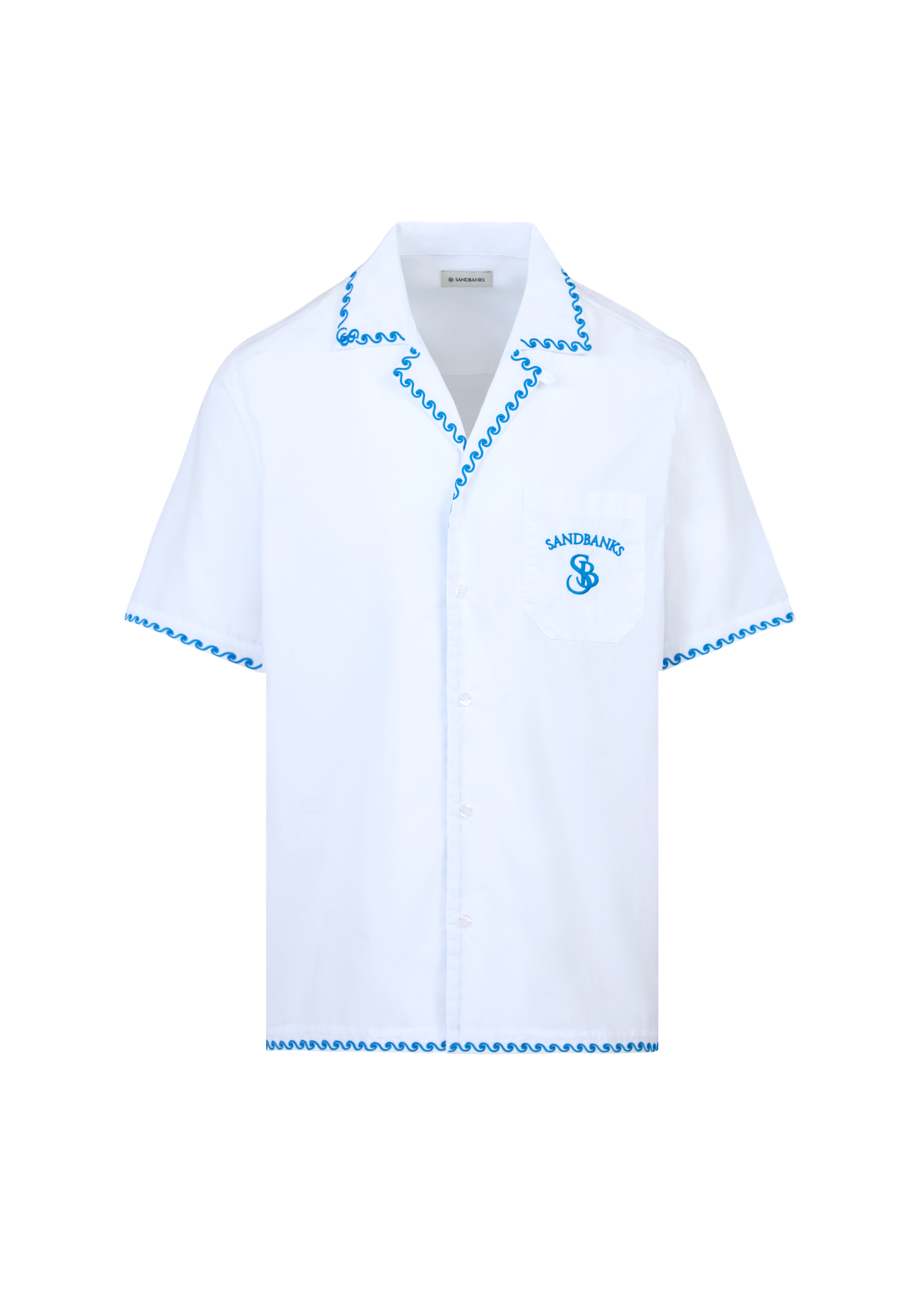 Embroidered Cotton Revere Shirt - White