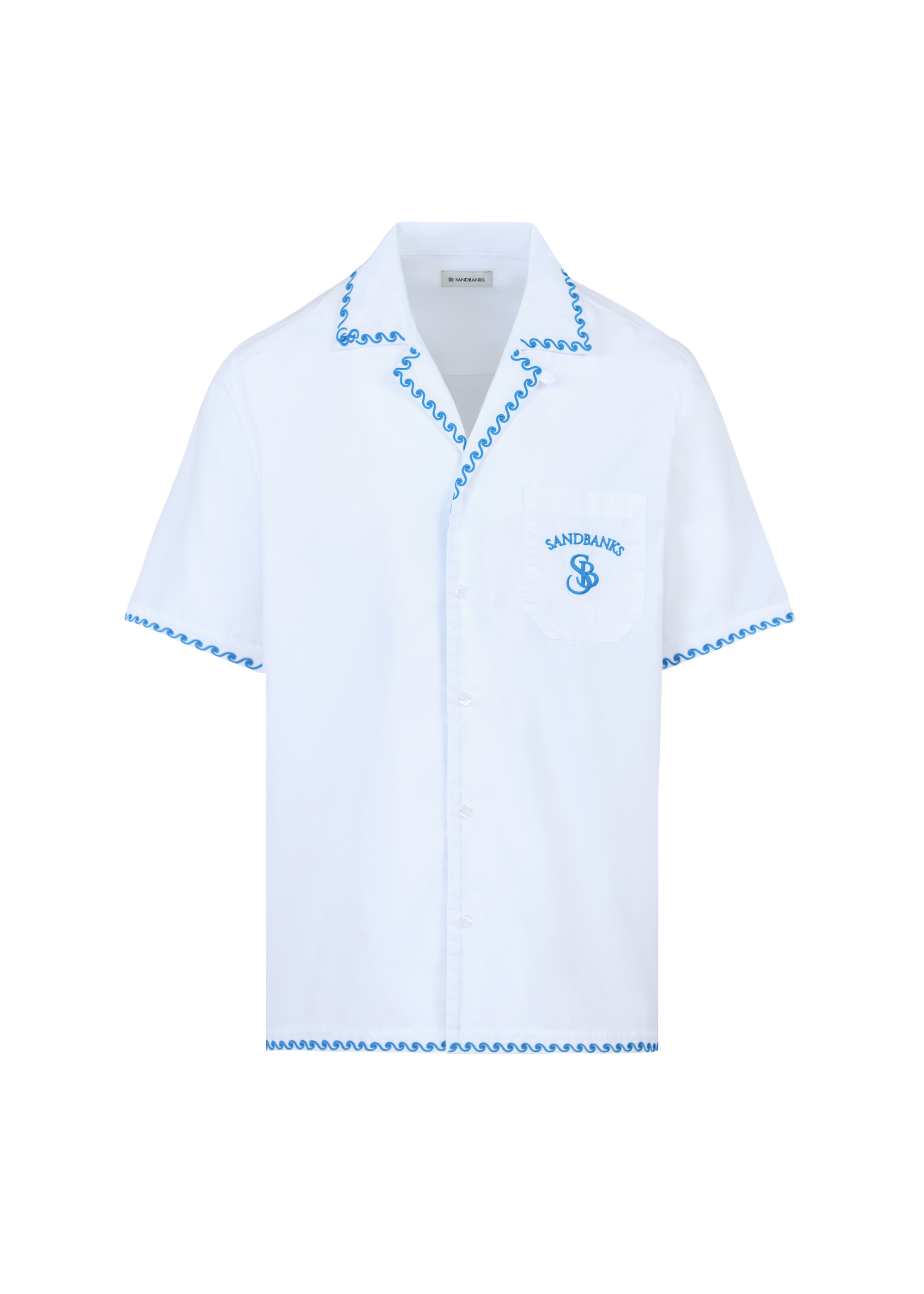 Embroidered Cotton Revere Shirt - White