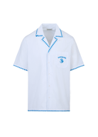 Embroidered Cotton Revere Shirt - White