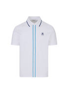 Contrast Tipped Full Button Interlock Polo Shirt - White