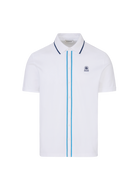 Contrast Tipped Full Button Interlock Polo Shirt - White