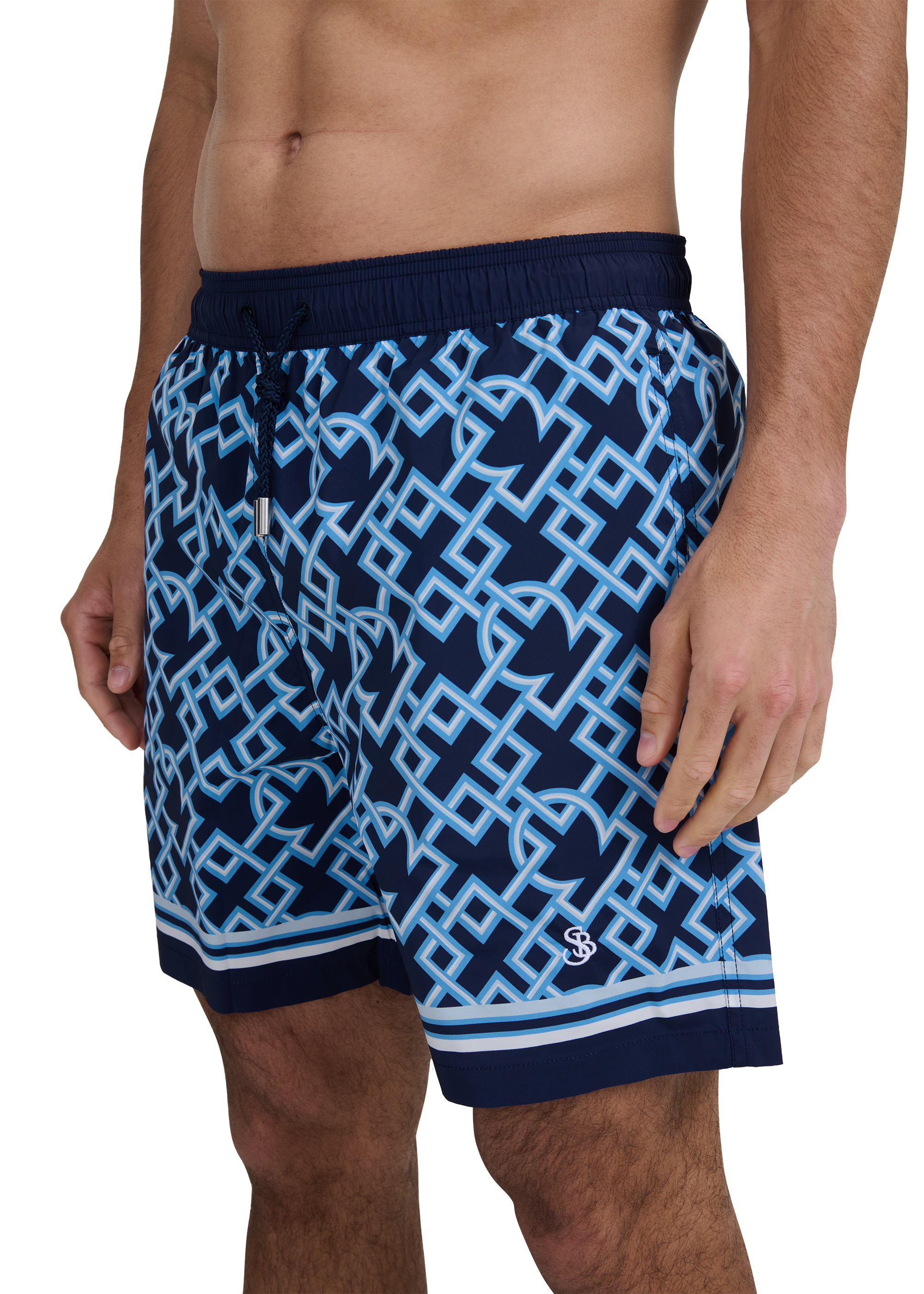 Sandbanks Mosaic Swim Shorts - Navy