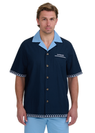 Embroidered Cuban Resort Shirt - Navy