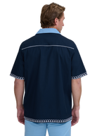 Embroidered Cuban Resort Shirt - Navy