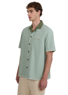 Embroidered Cuban Resort Shirt - Sage
