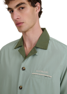 Embroidered Cuban Resort Shirt - Sage