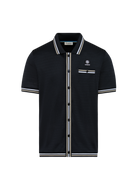 Textured Jacquard Polo Shirt - Black