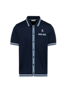 Textured Jacquard Polo Shirt - Navy