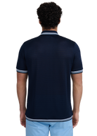 Textured Jacquard Polo Shirt - Navy