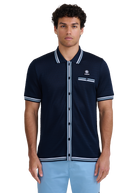Textured Jacquard Polo Shirt - Navy