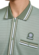 Textured Jacquard Polo Shirt - Sage