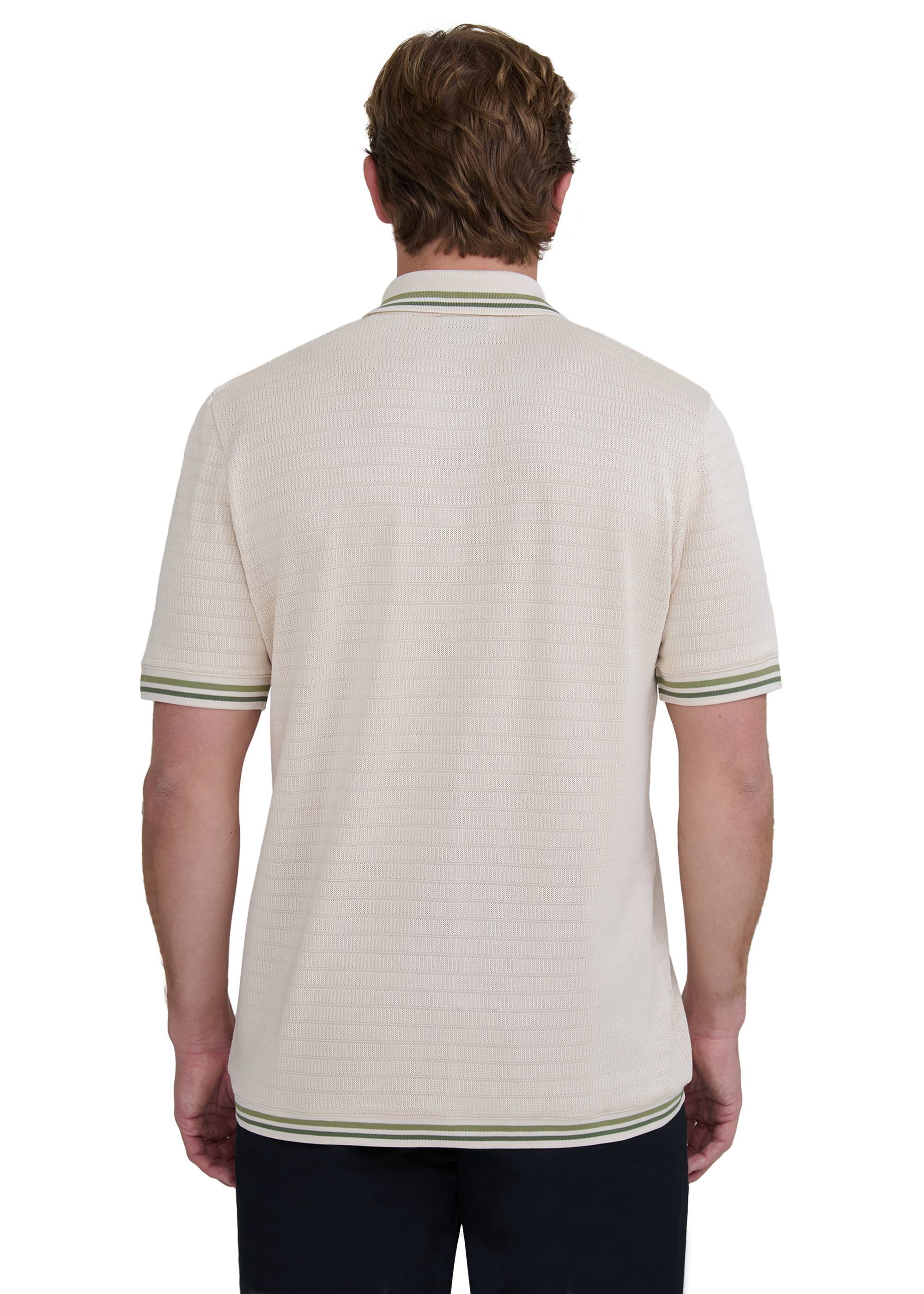 Textured Jacquard Polo Shirt - Stone