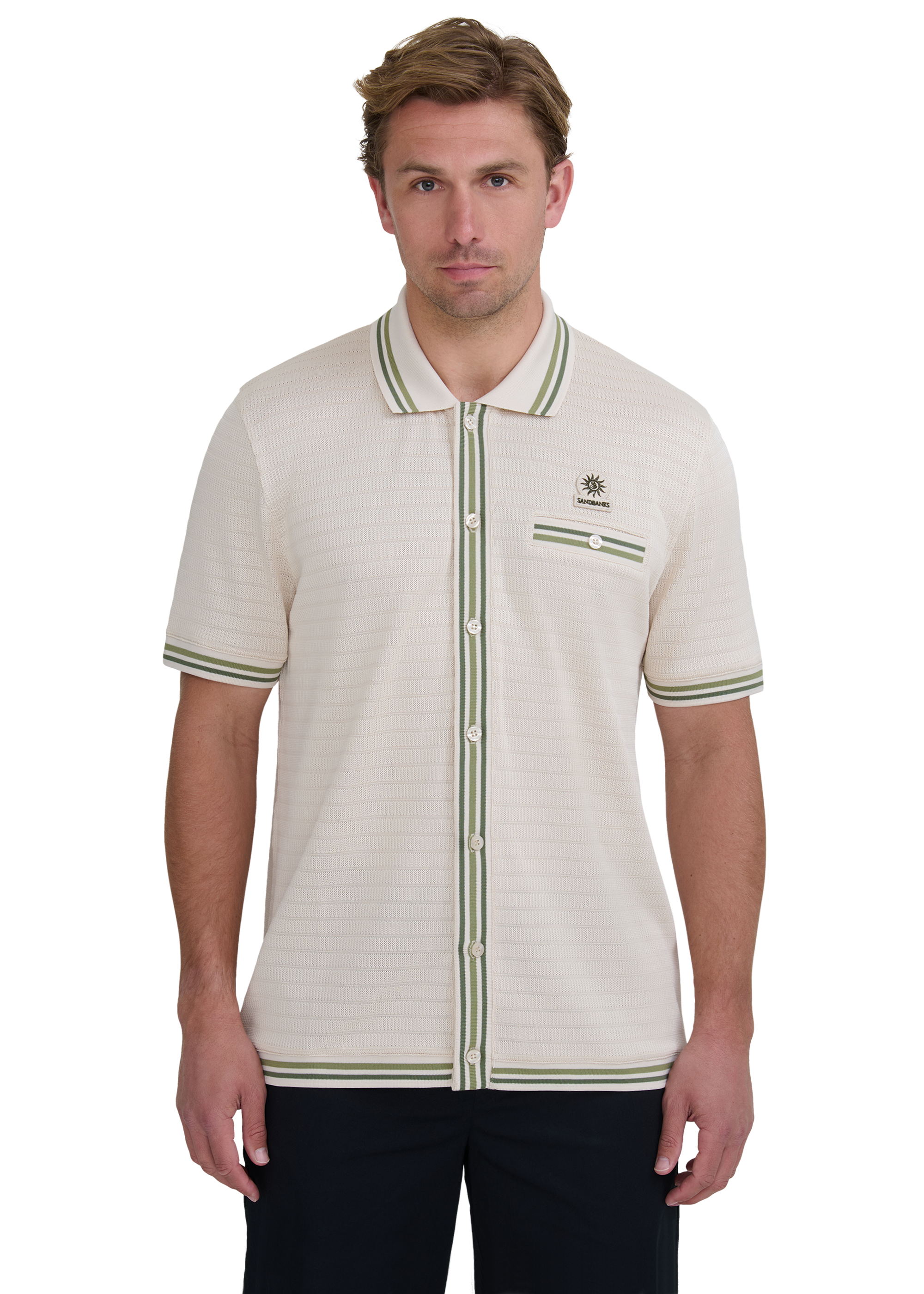 Textured Jacquard Polo Shirt - Stone