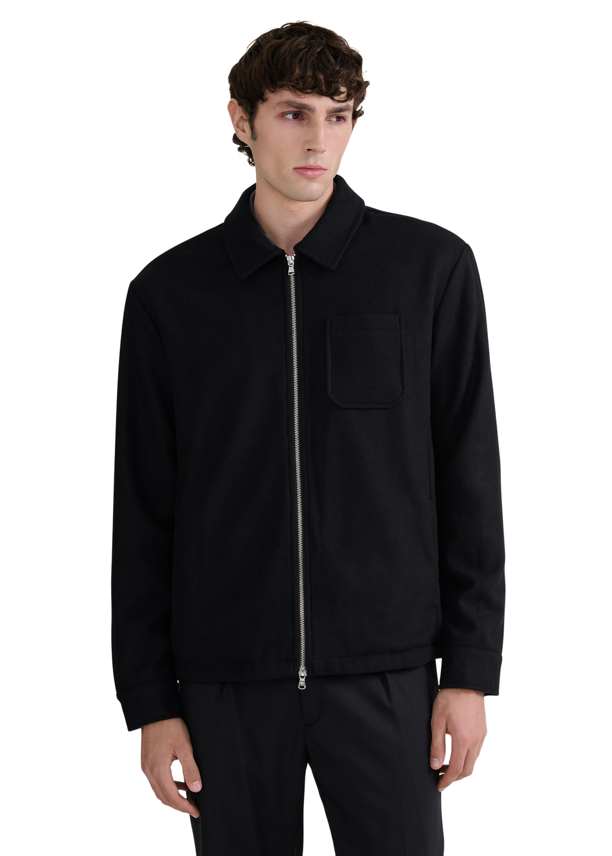 Salcombe Wool Zip Shacket - Black