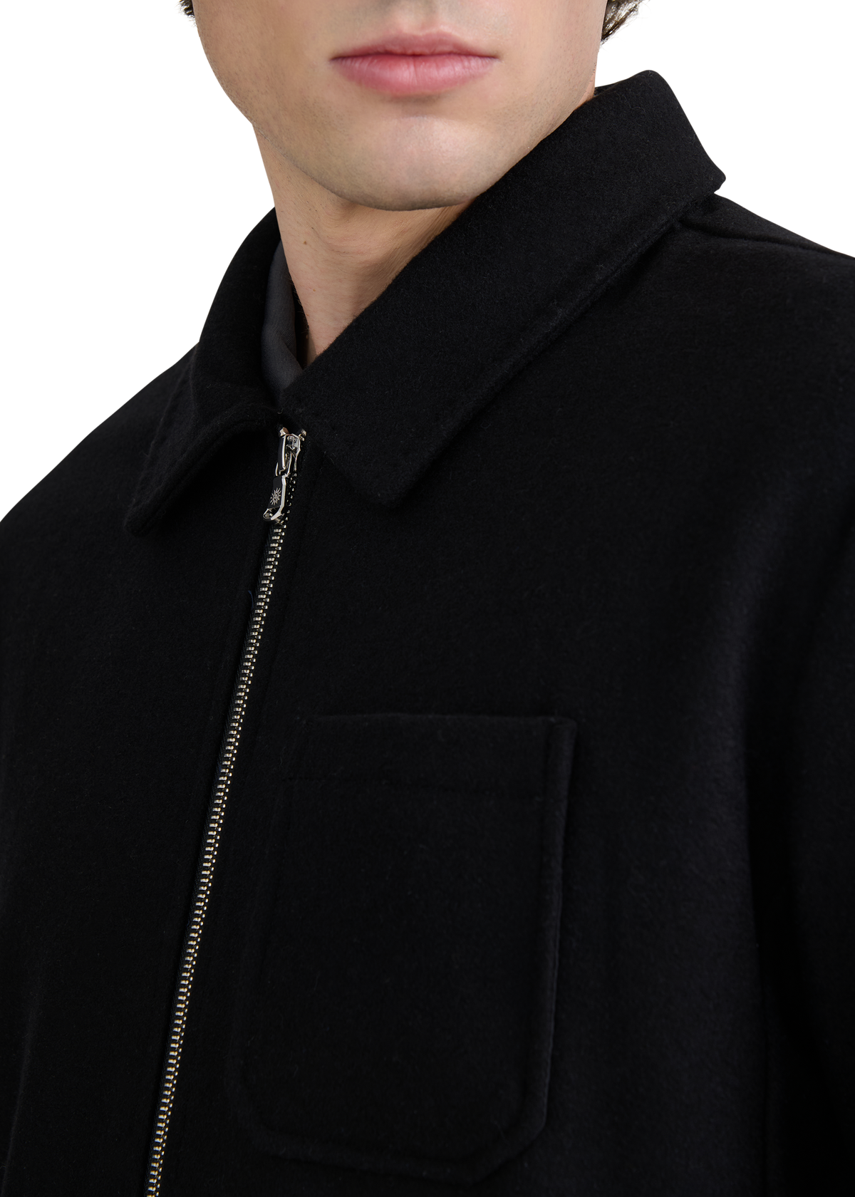 Salcombe Wool Zip Shacket - Black