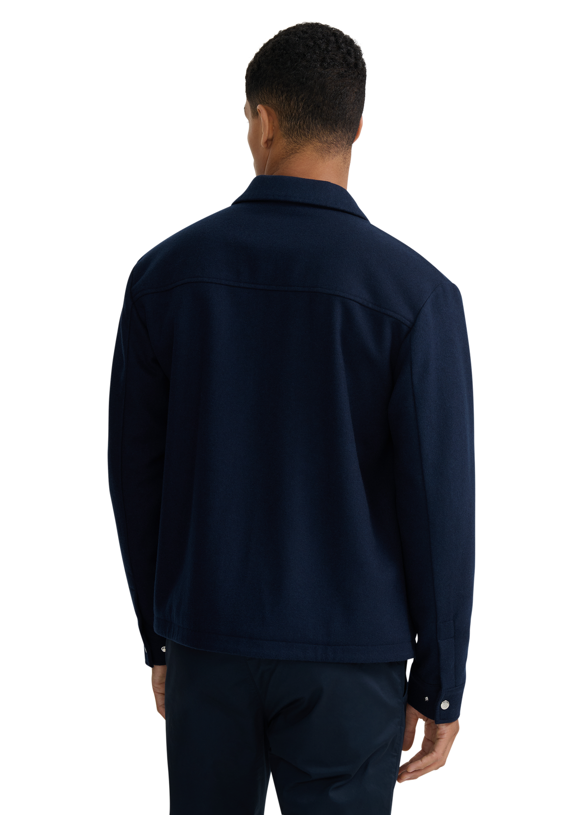 Salcombe Wool Zip Shacket - Navy