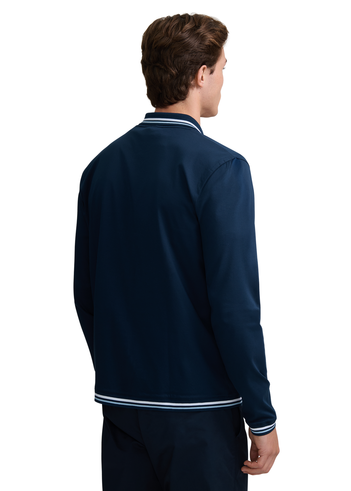 Textured Contrast Tipped Shirt - Navy