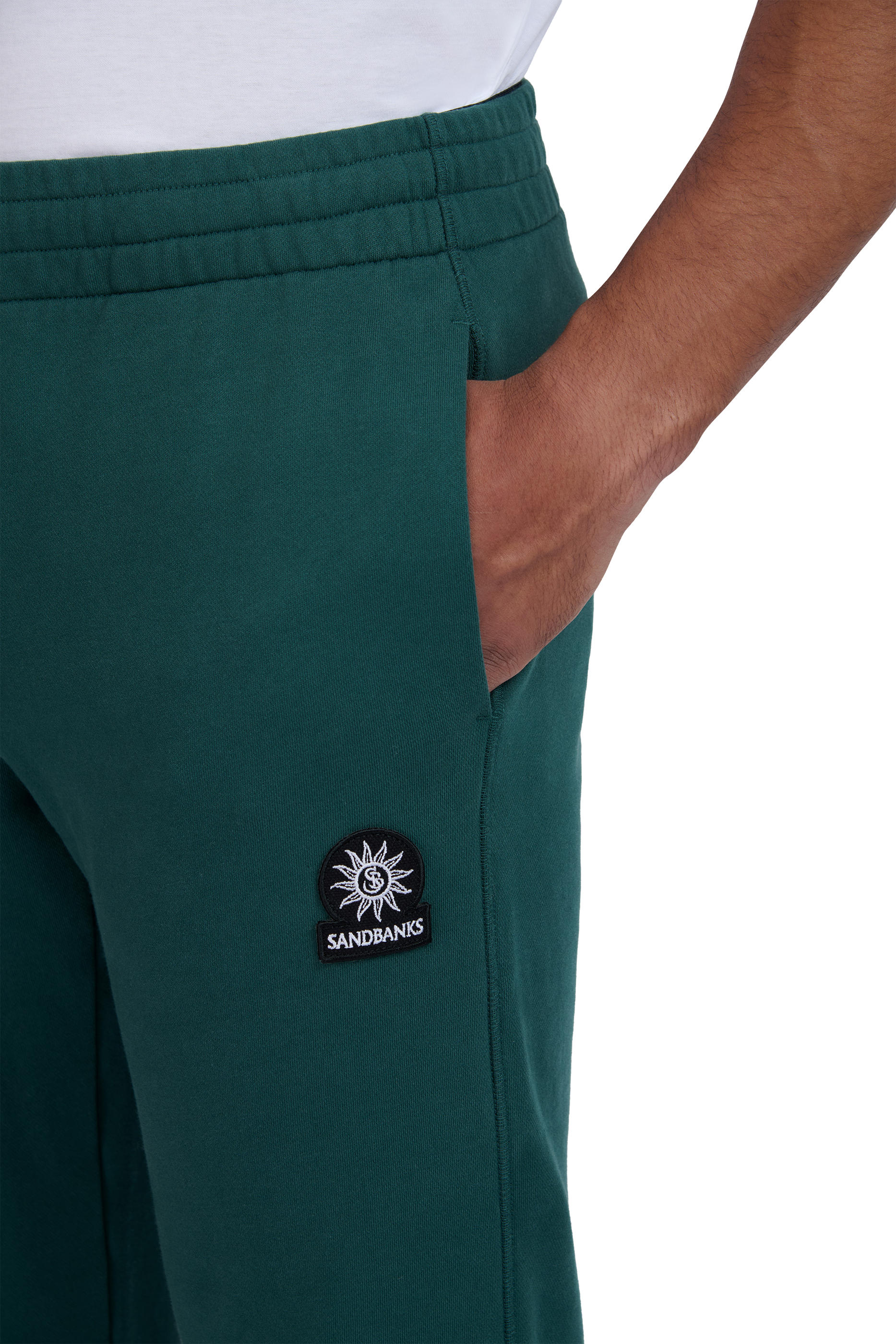 Sandbanks Elasticated Cuff Sweat Pants - Emerald Green