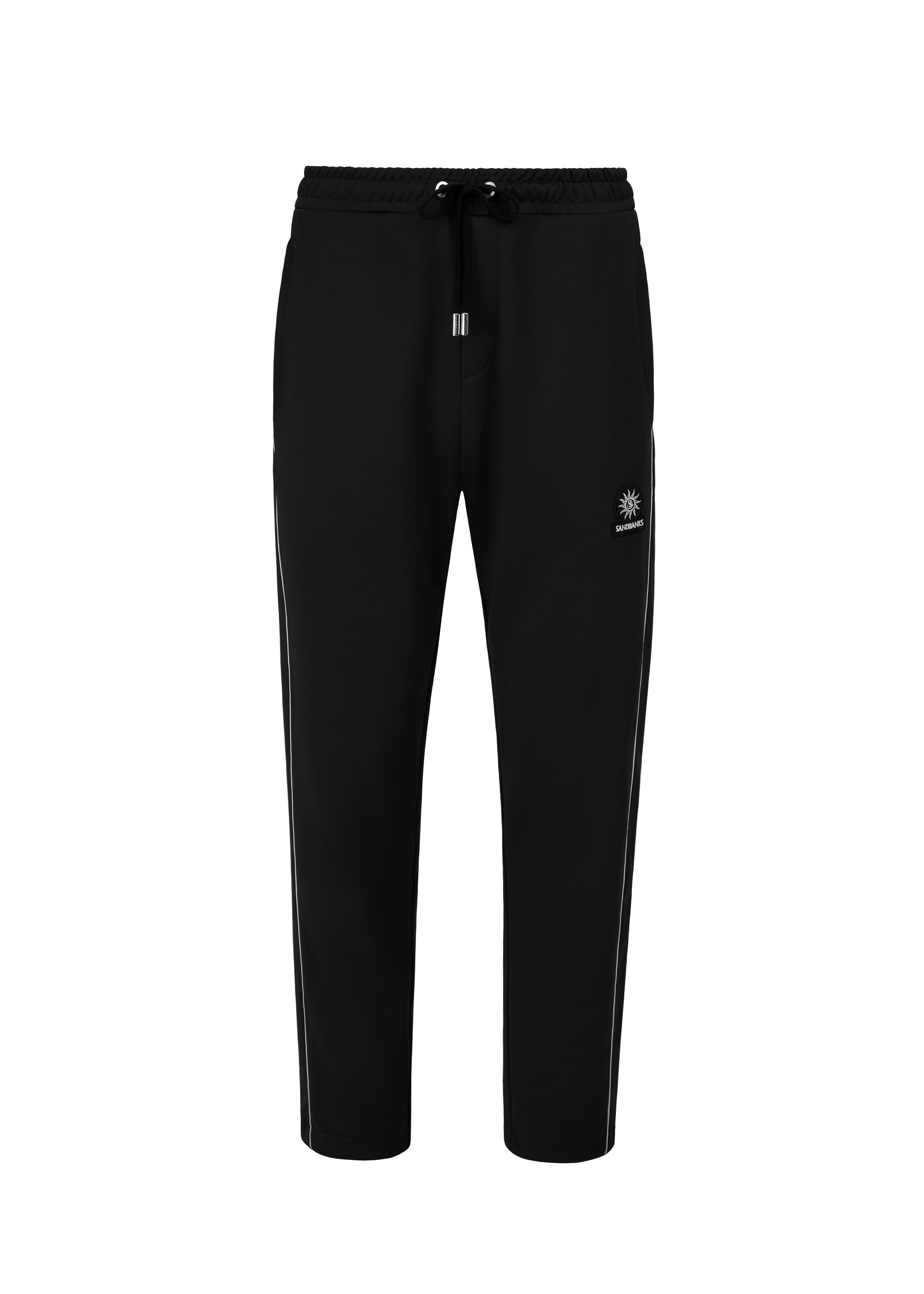Sandbanks Piped Tricot Track Pant - Black