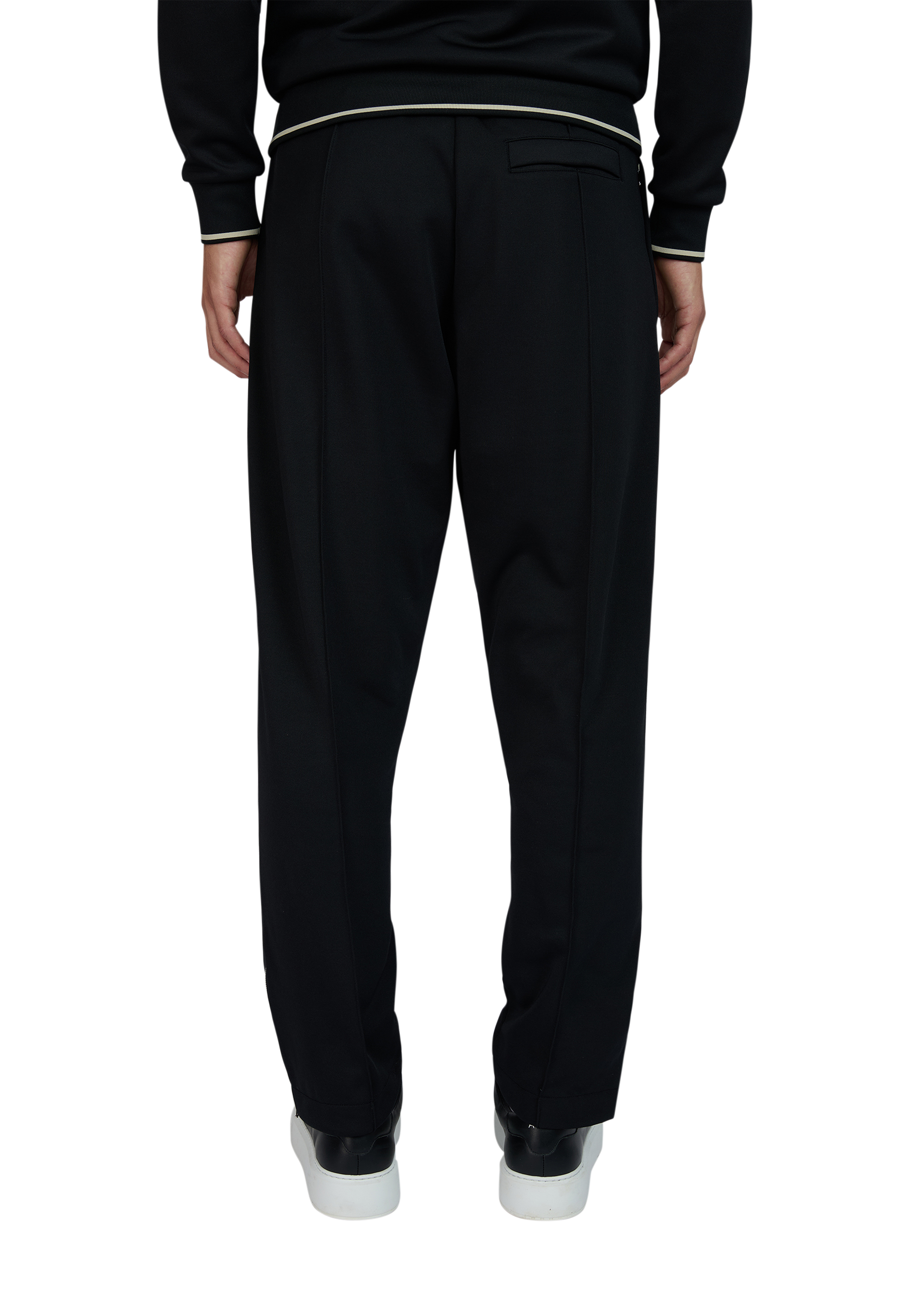 Sandbanks Pleated Tricot Track Pant - Black