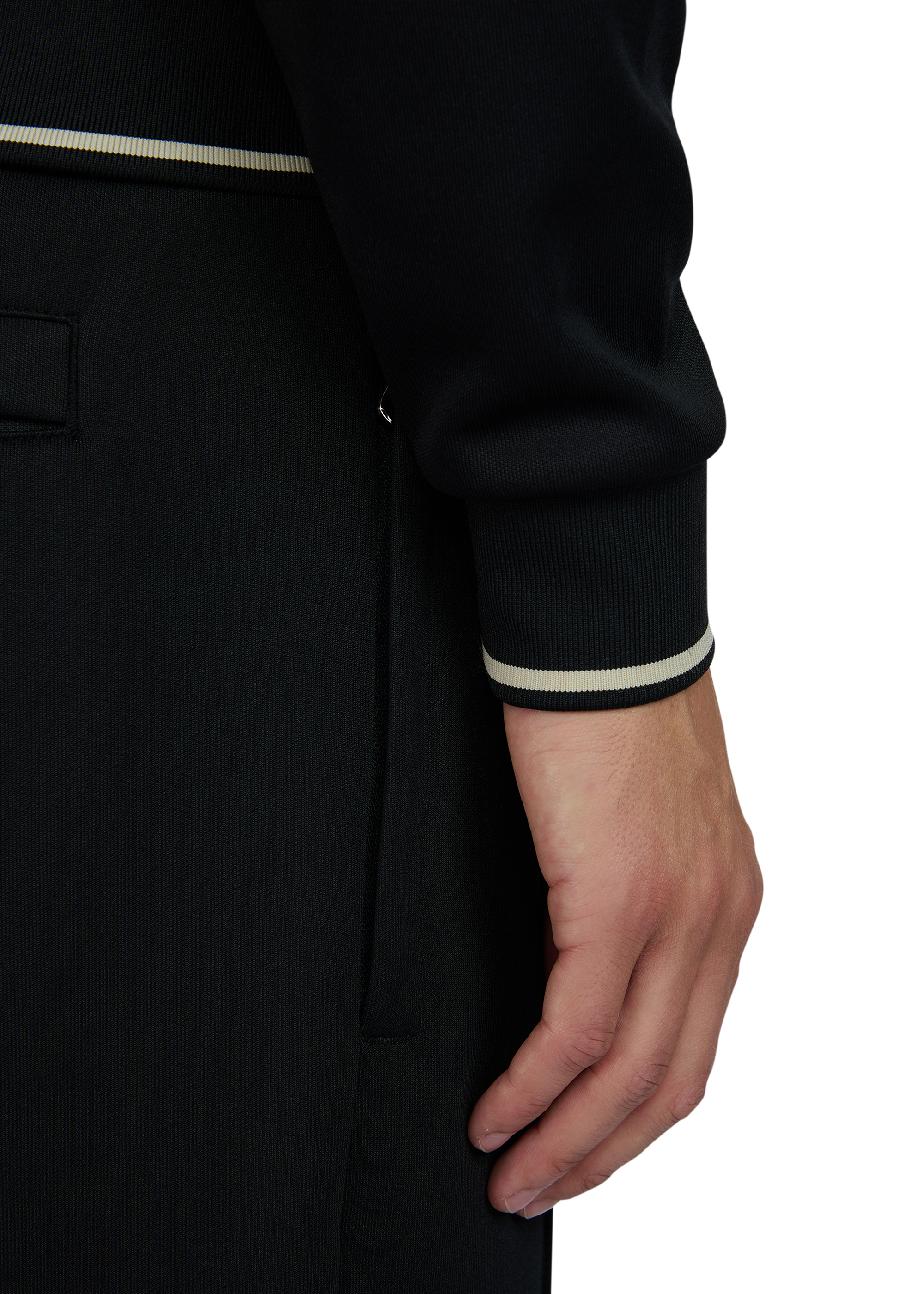 Sandbanks Pleated Tricot Track Pant - Black