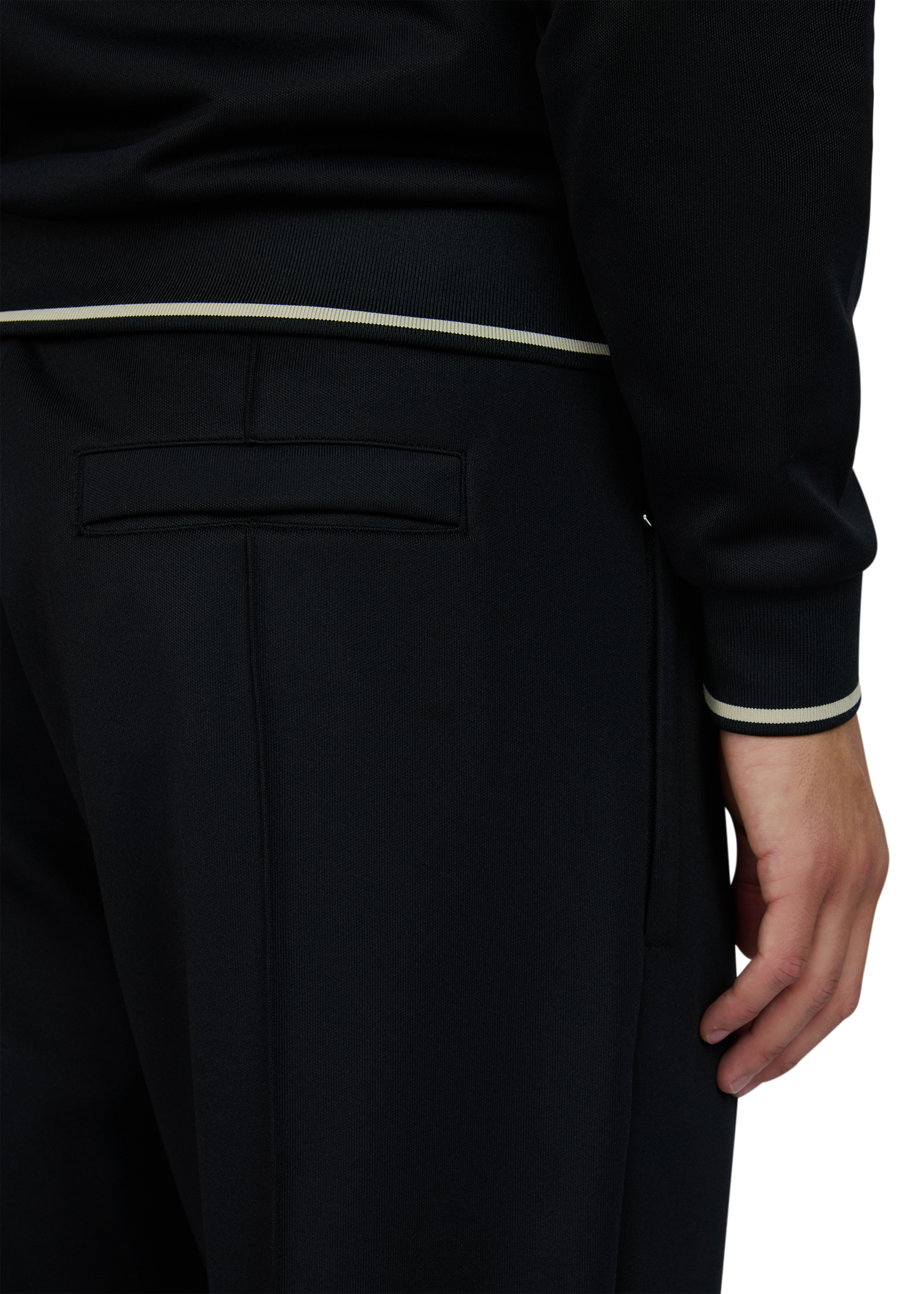 Sandbanks Pleated Tricot Track Pant - Black