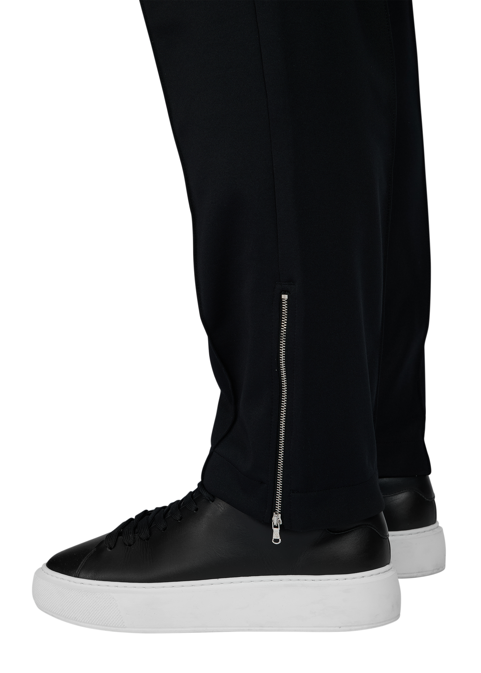 Sandbanks Pleated Tricot Track Pant - Black