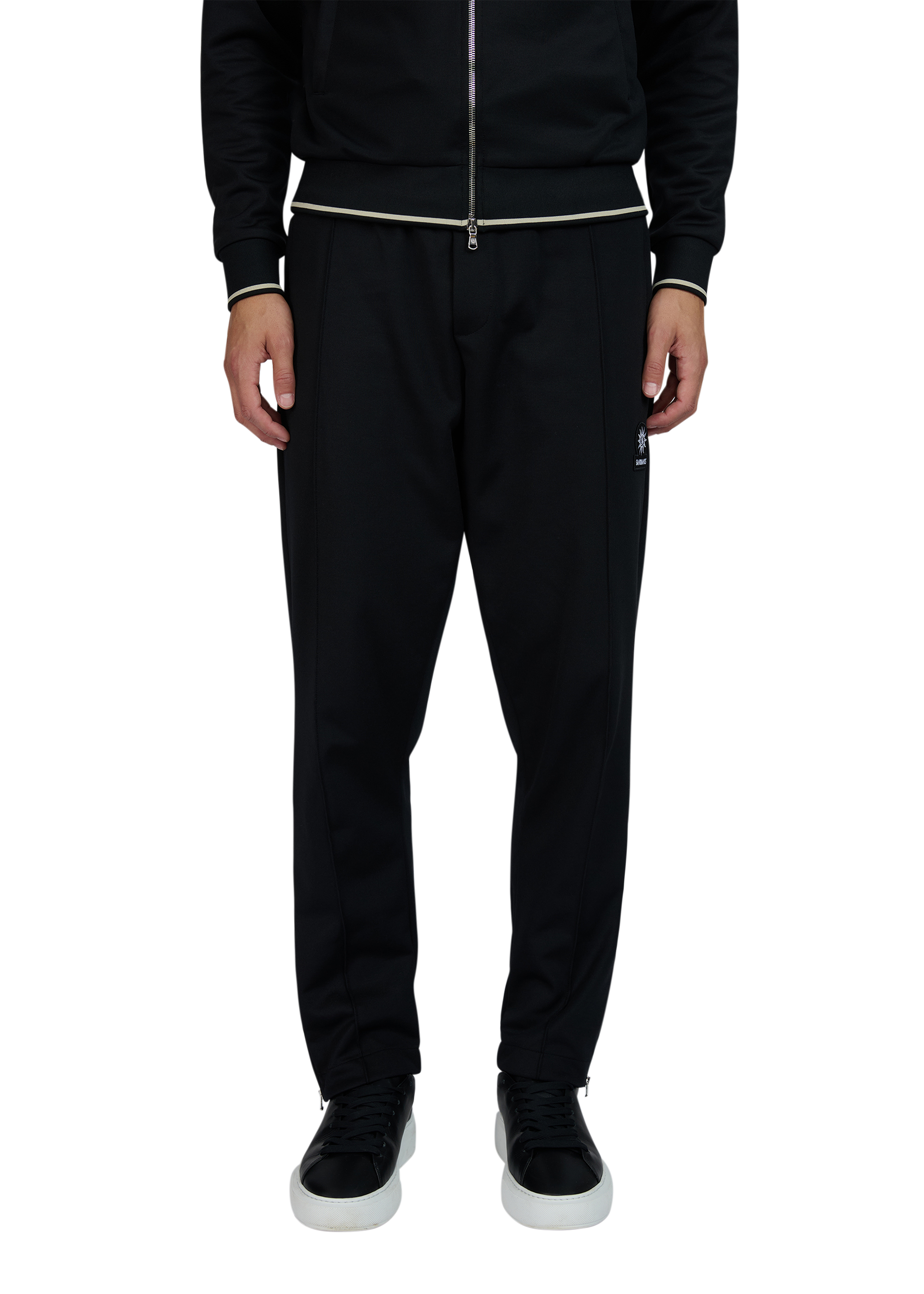 Sandbanks Pleated Tricot Track Pant - Black