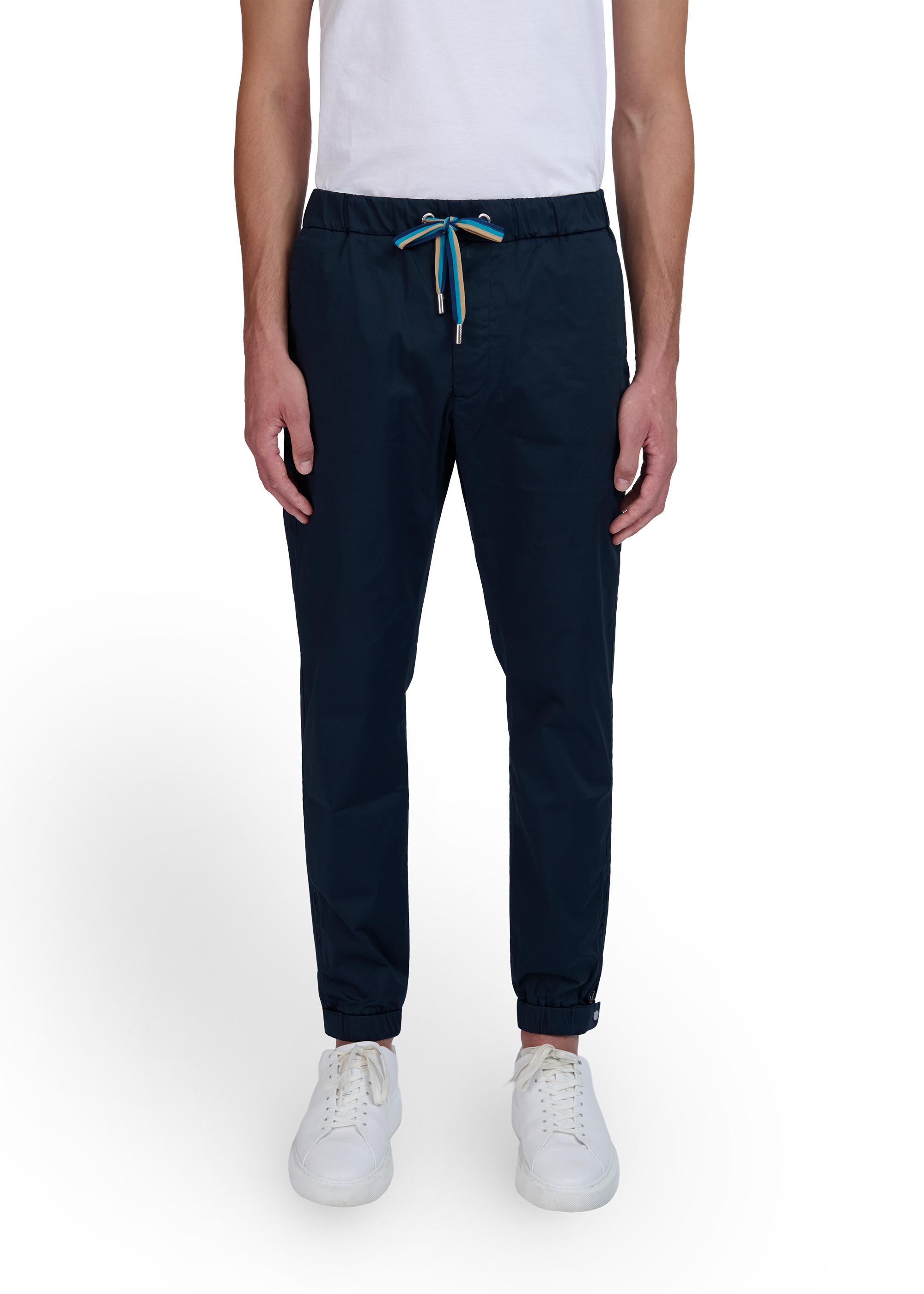 Sandbanks Gabardine Jogger Trousers - Navy model front 