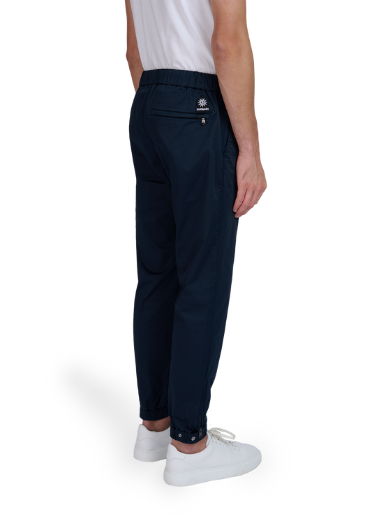 Sandbanks Gabardine Jogger Trousers - Navy model behind 