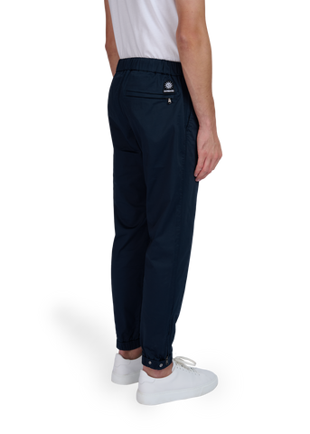 Sandbanks Gabardine Jogger Trousers - Navy model behind 