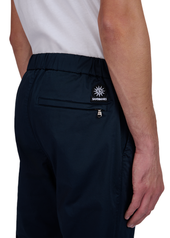 Sandbanks Gabardine Jogger Trousers - Navy model behind 